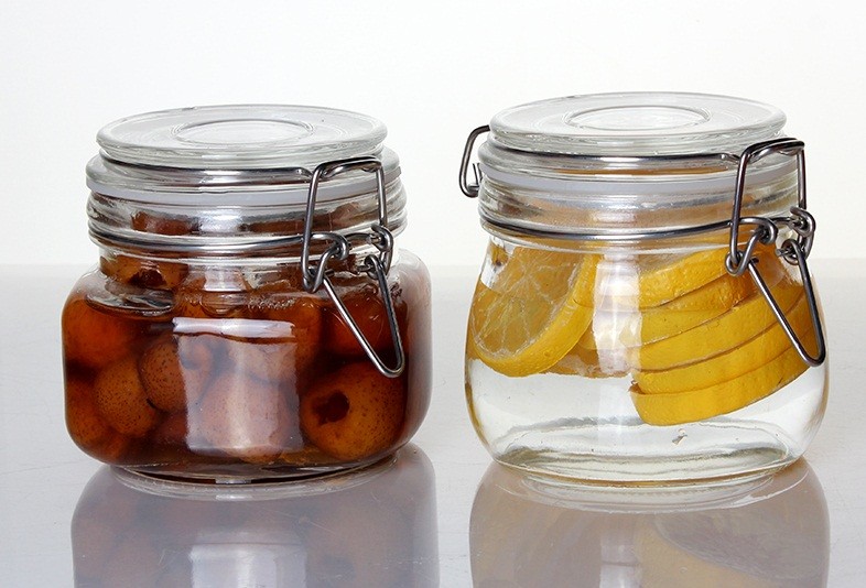 500ml square glass jars with airtight lid, glass food jar