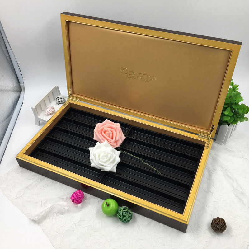 Vente chaude de luxe de haute qualité Boîte de rangement en bois de chocolat au chocolat