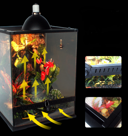 NOMOYPET Medium Glass Terrarium for Reptiles - Elegant 45x45x60cm