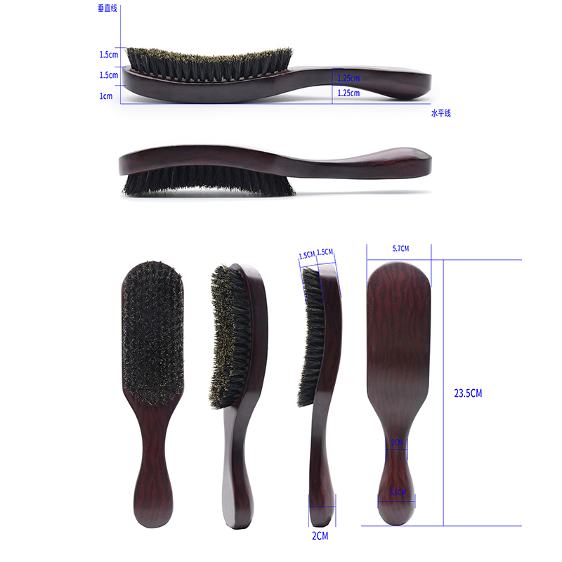 Beard Brush Boar Bristle for Men's Mustache Shaving Comb Massage Facial Hair Cleaning Brush Beech Long Handle