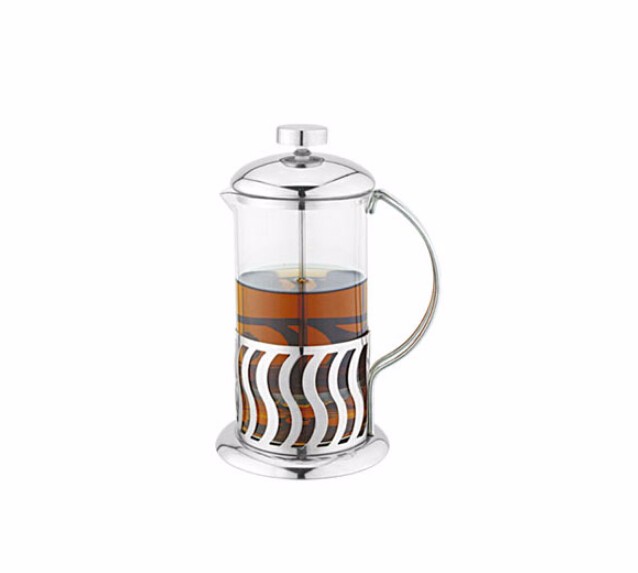 Haonai customized bulk french press stainless steel shock proof glass coffee maker