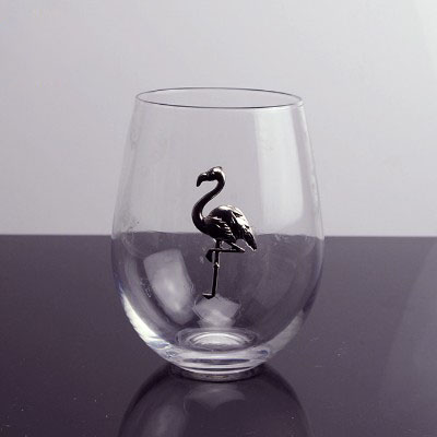 Wholesale Machine Blown Stemless Wine Whiskey Glass With Customized Metal logo