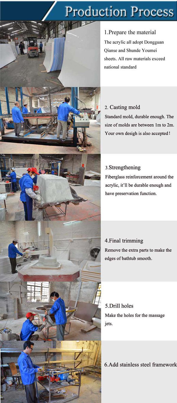 Glass Front 7 Color Air Lights Jetted Bathroom Freestanding  Acrylic Massage Whirlpool Bathtubs