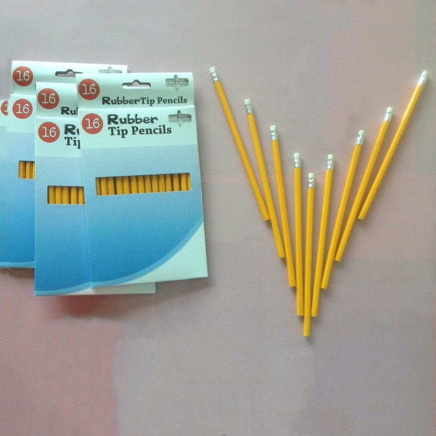 3.5 inch/7inch HB yellow pole with or without top eraser writing pencils