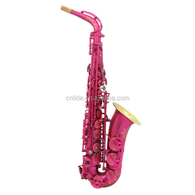 High Cost Effective Matte Pink Color Alto Saxophone by Tide Music