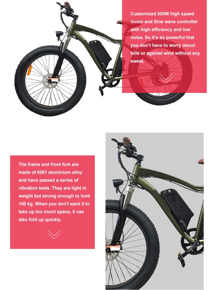 Factory direct sales 26inch  rear drive electric bicycle fat tyre electric mountainbike cheap sales rear motor electric bike