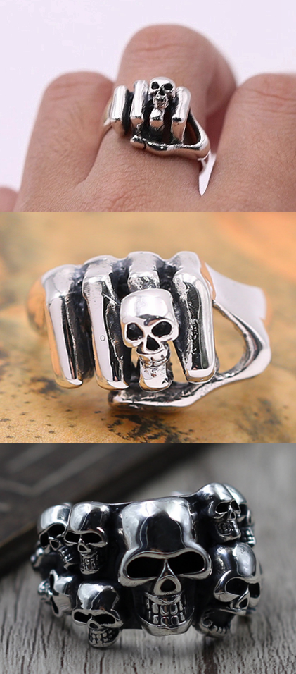アクセサリー inipi skull claw アクセサリー inipi skull claw Stop Light Co Crazy Skull Ring