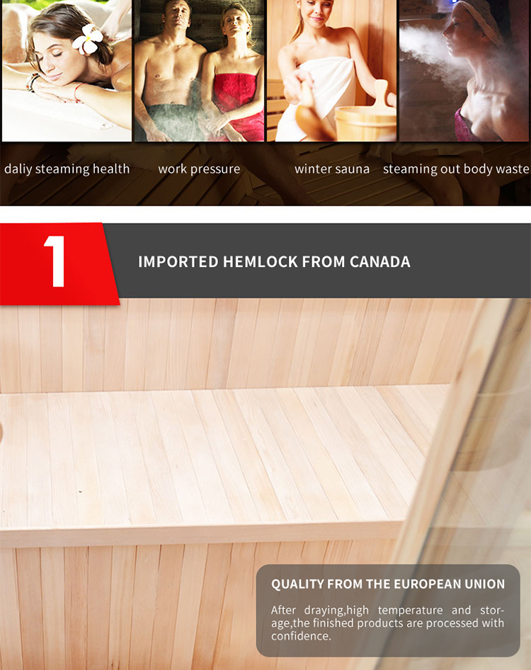 Outdoor hemlock steam sauna room