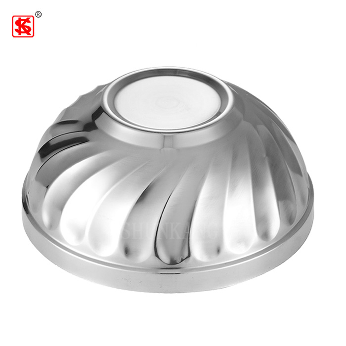 New design 201 stainless steel bowl double wall rice bowl dinnerware metal mixing bowl