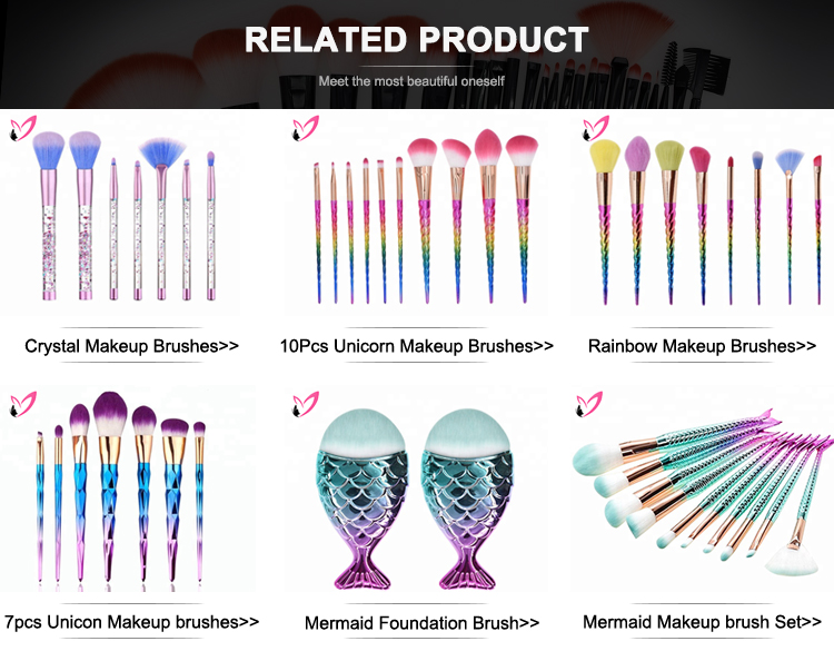 2018 Professional Mermaid Fish Tail Unicorn Makeup brushes Set