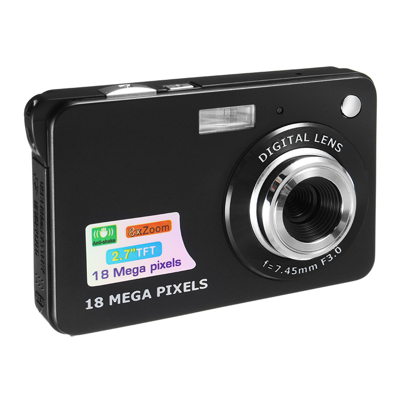Portable Mini Camera 2.7" 720P 18MP 8x Zoom TFT LCD H-I Digital Camera Video Camcorder DV Anti-Shake Photo For Kids Gift