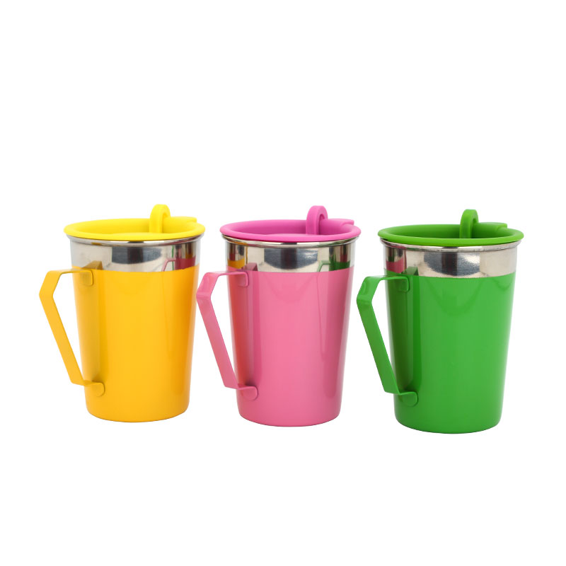 Stainless beer cup 400ML Colorful design stainless steel drinking mug with handle
