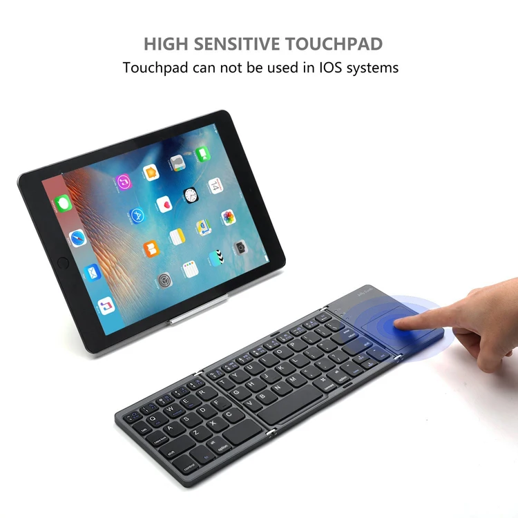 Black Layout Promotion Foldable Wireless Mobile & Stand With Touchpad For Tab Portable Folding Keyboard Bluetooth Azerty