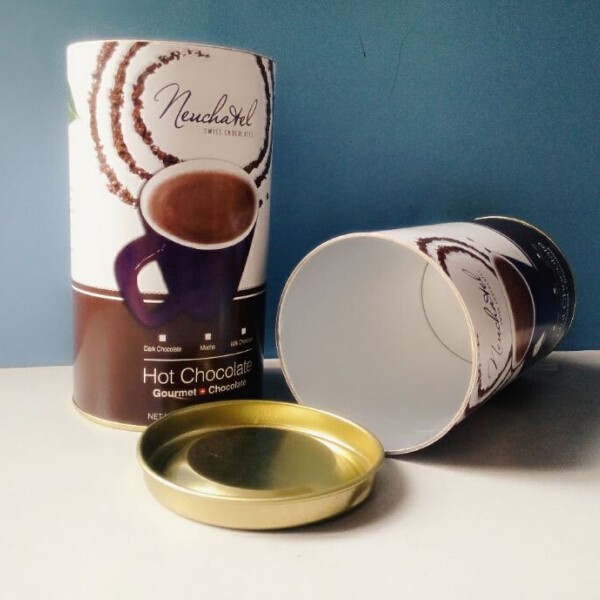 Boîtes composées de cylindre d'emballage de café vide de papier avec le couvercle de prise en métal