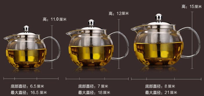 Haonai Glass KGB-012 hot sale glass teapot heat resistant teapot with stainless steel lid
