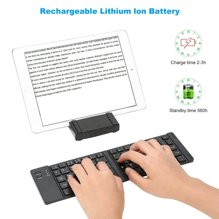 Bluetooth 3.0 Portable Wireless Foldable Bluetooth Keyboard Arabic English mini slim Keyboard