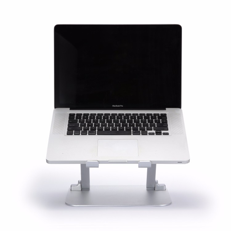 Angle height adjustable foldable metal aluminum laptop stand with cooling fan