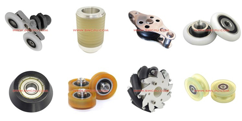 U Groove Polyurethane Rubber Wobble Bearing Wheel Roller