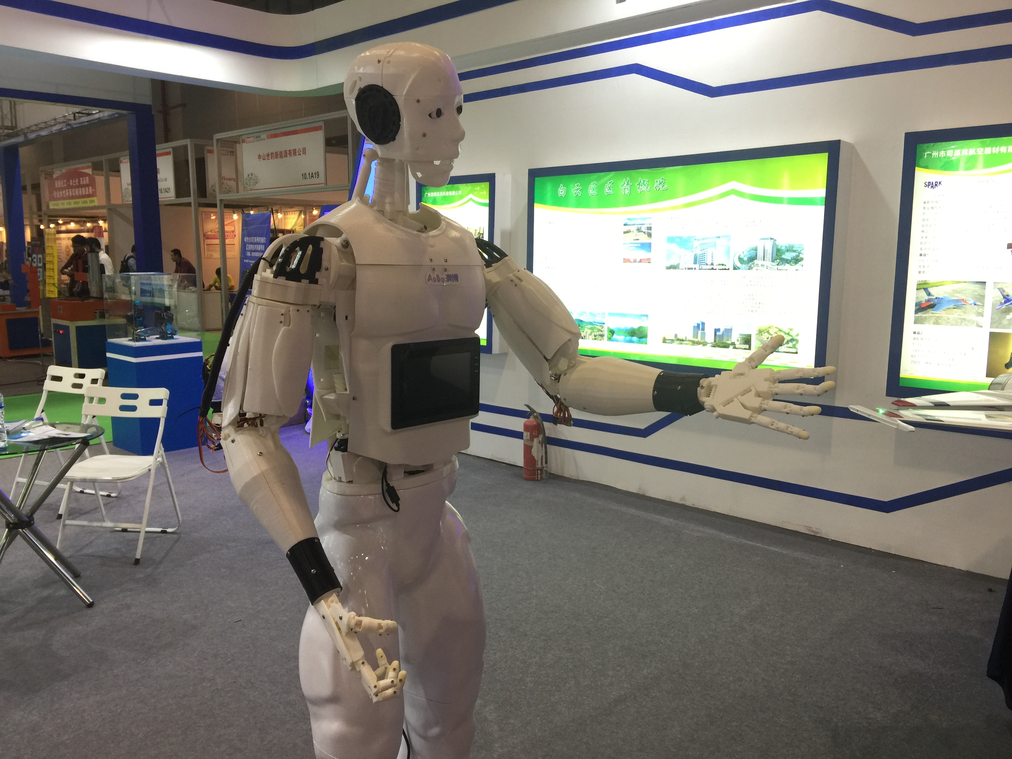 A smart humanoid service robot that can move hands, fingers, arms, and heads