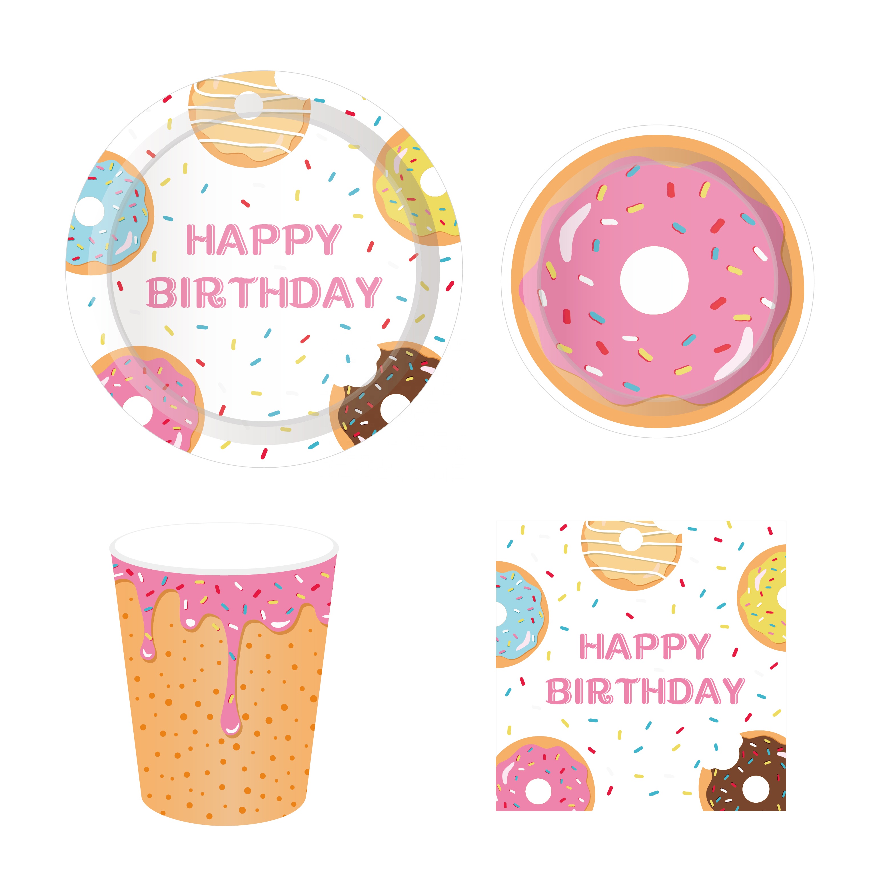 12 Biglietti D'Invito A Forma Di Ciambella Per Compleanno – Cartoncino 400 G/m², Lucidi Anteriormente, Scritta Prestampata, Feste Per Bambini E Adulti