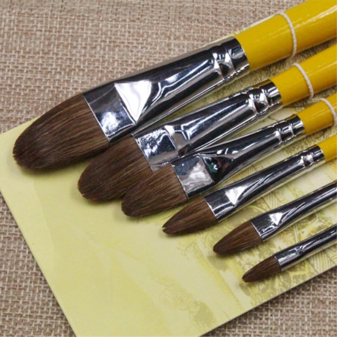 OEM High Quality Artist Oil Painting Gouache Painting Acrylic Painting Weasel Brushes