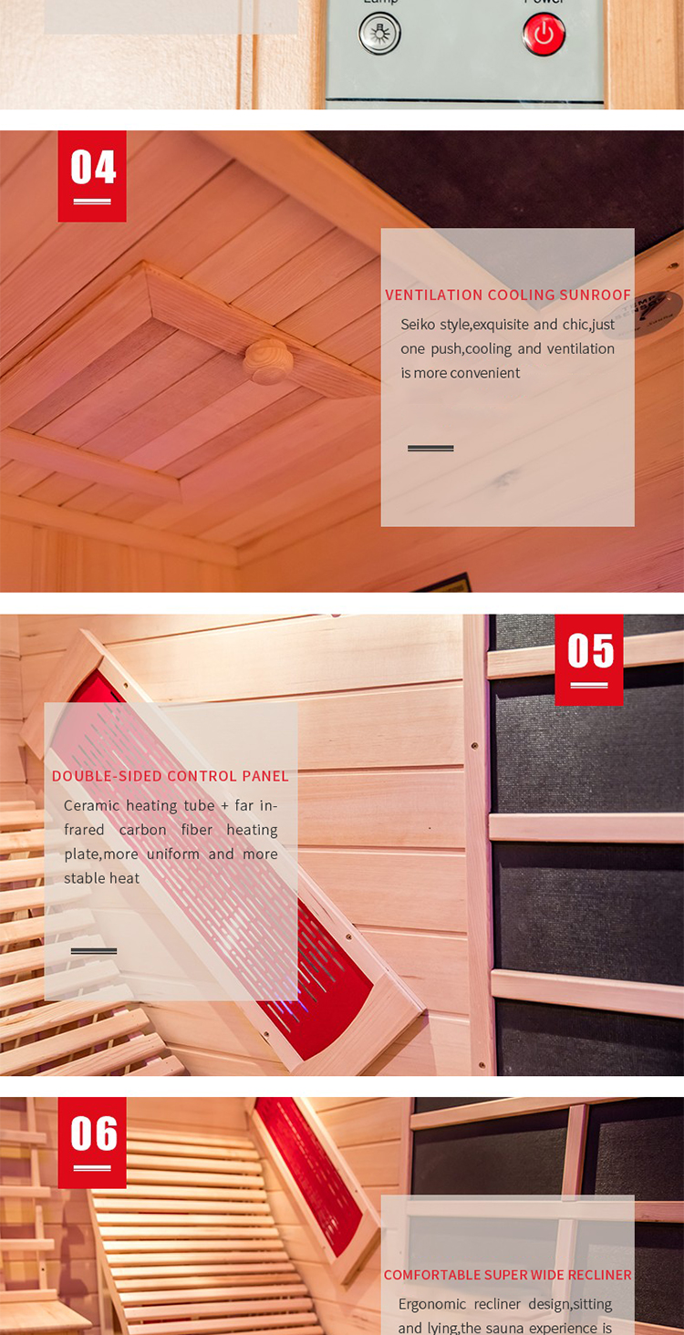 Luxury double lounge far infrared sauna room