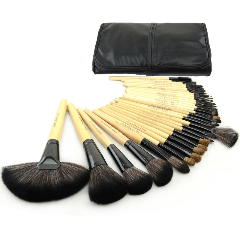 Factory price 32Pcs Print Logo Makeup Brushes Professional Cosmetic Make Up Brush Set Best Quality