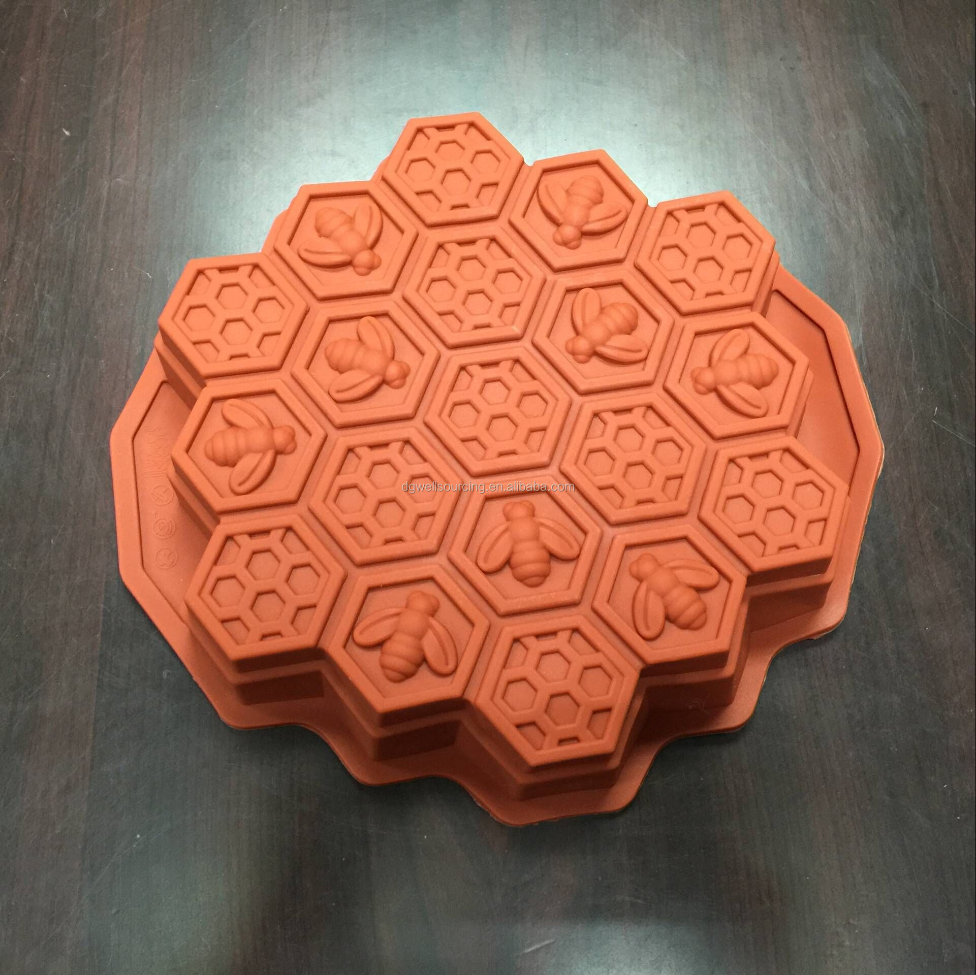 创意硅胶蜂巢蛋糕模具肥皂制作模具拉开甜点锅巧克力糖果烘焙蛋糕模具
