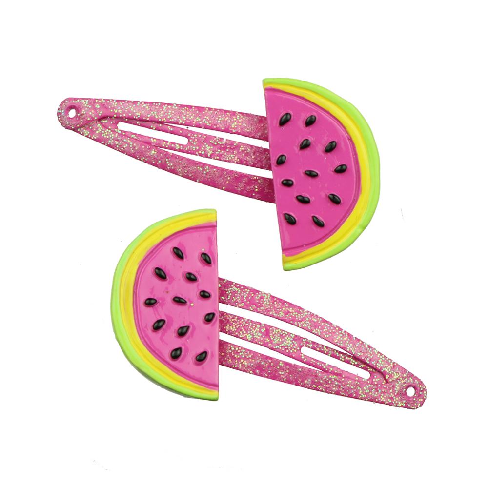 聚树脂西瓜粉红色儿童发夹tapper头发抓手女孩头发配件套装7708