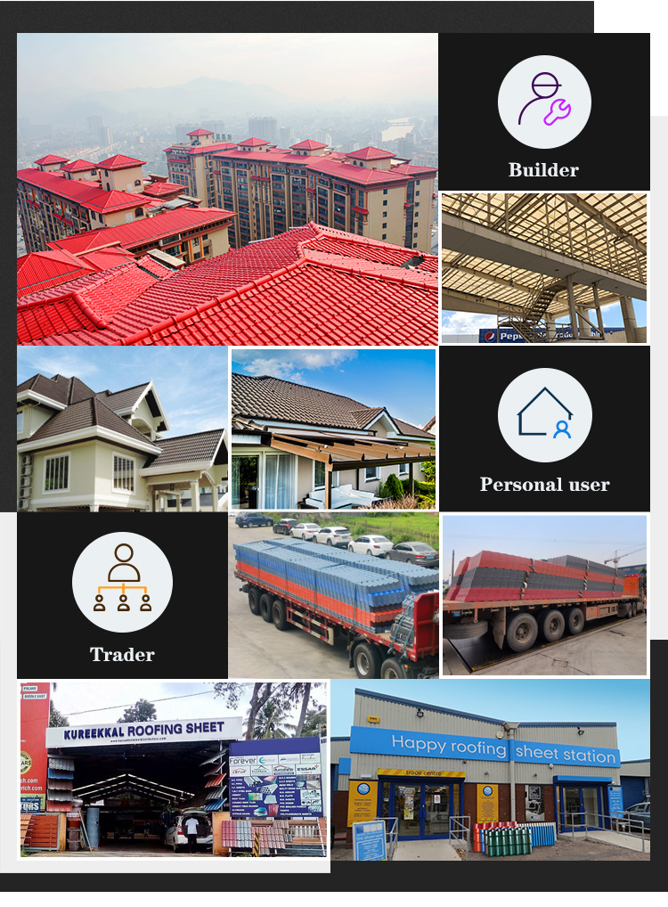 Waterproof plastic pvc roofing sheet corrugated heat insulated asa synthetic resin roof tile roofing shingles