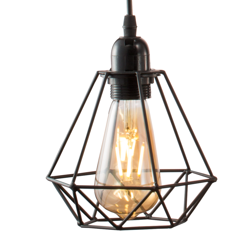 Black Loft Industrial 3 light Black Iron Cage Pendant Light Ceiling lamp