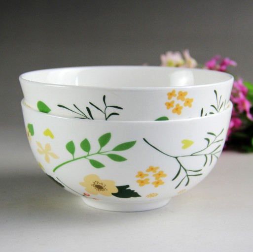 6inch White porcelain noodle bowls New Bone China soup bowls with customized printing