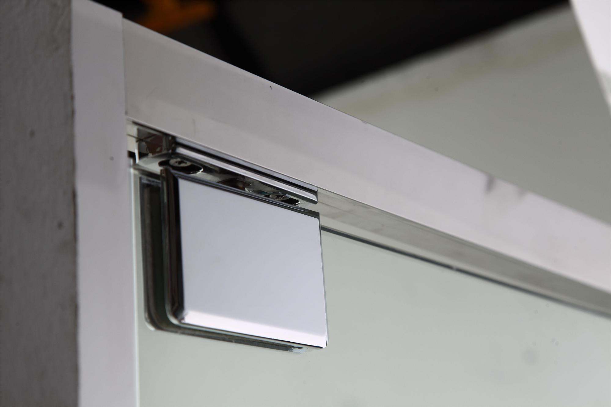 stainless steel frame stainless steel hinge pivot door two fix and one open rectangle shape shower enclosure