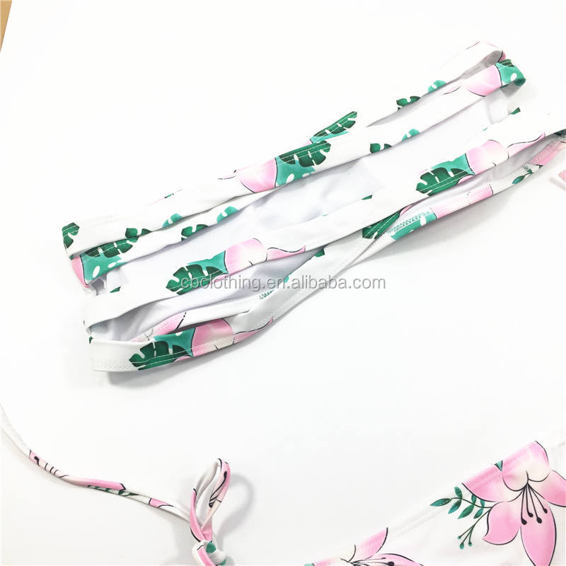 2021 Sexy Fashion Flora printed girl bikini swimwear hot sale