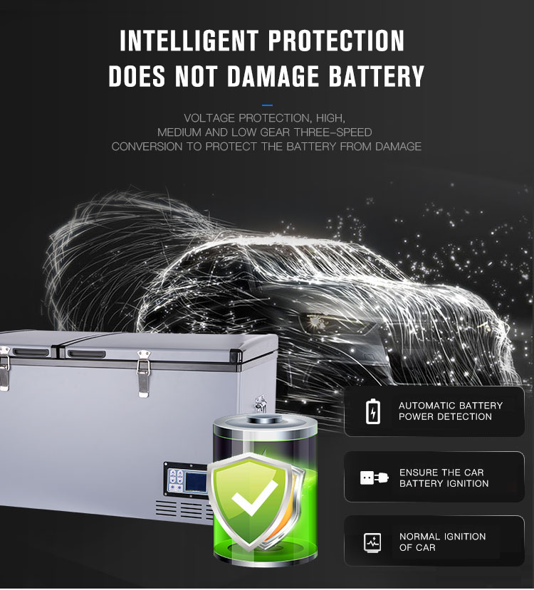 Cold Rolled Steel BCD80l 12/24v Portable Dual Zone Freezer Compressor Car Fridge Caravan Camping Yacht