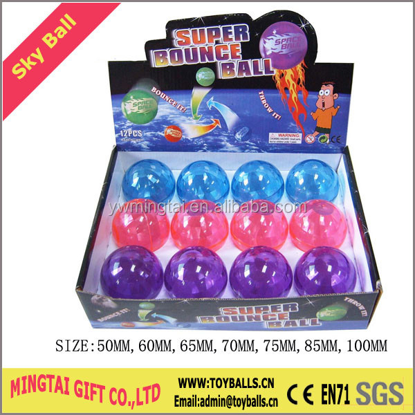 65MM Hollow TPU Super High Flashing Bouncing Sky Ball