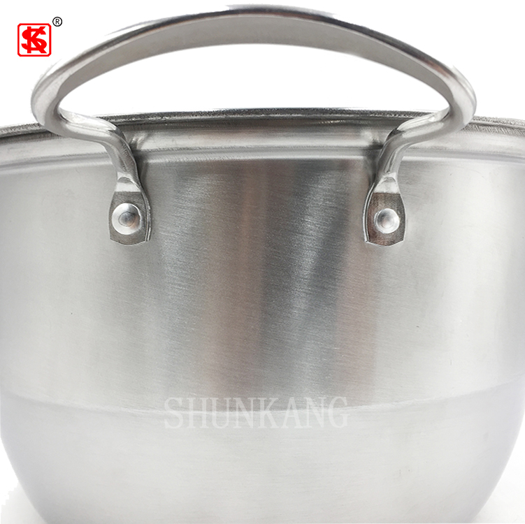 Cheap stainless steel cooking pot set soup & stock pots with Glass Lid