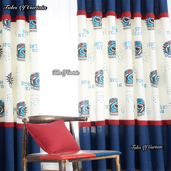 The simple chenille embroidery curtains for living room