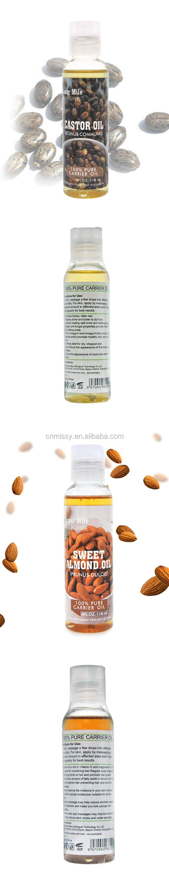 Best 100% Carrier Oil& Essential/Massagel Oil Set Castor /Avocado / Grape seed / Coconut /Almond oil 118ml In Stock OEM