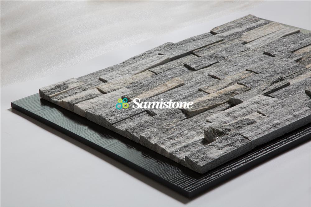 Samistone Cheap Stone Veneer Outdoor Nero Santiago Gray Stone Wall Tile