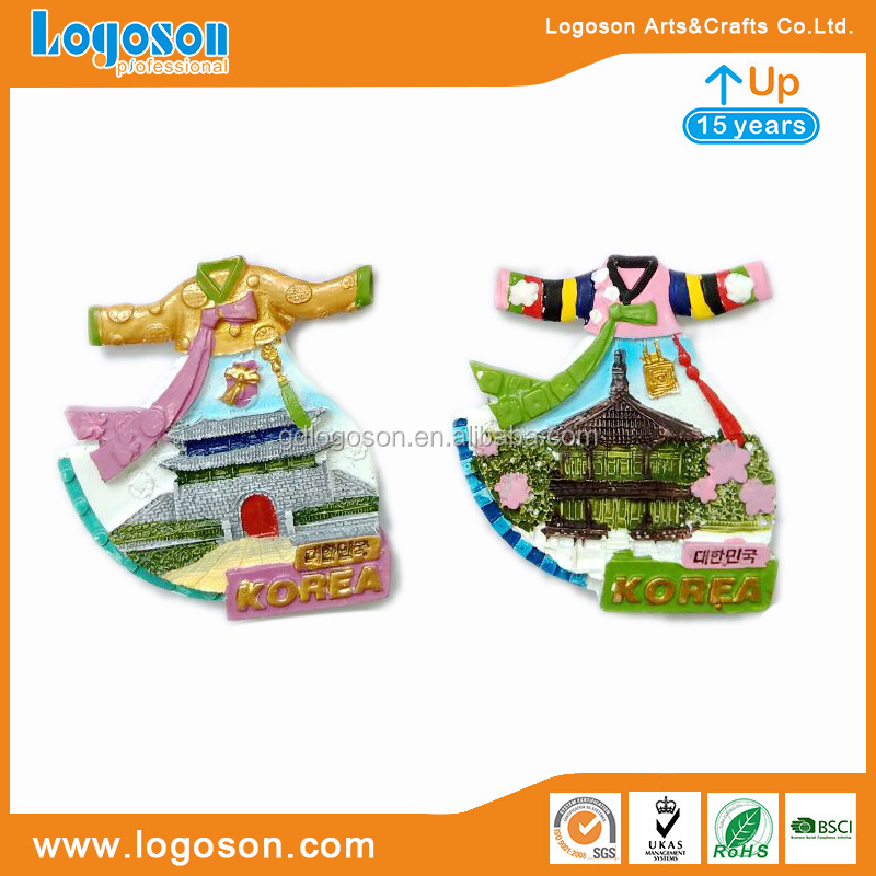 Magnete Frigorifero 3D Hanbok Coreano: Souvenir Turistico Artigianale In Resina, Decorazione Casa Cucina, Regalo Dalla Cina