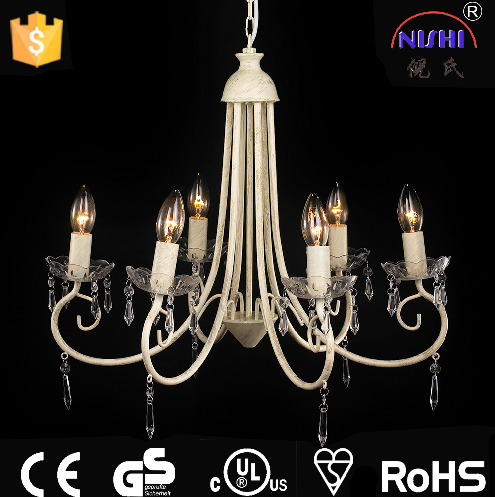 European chandelier iron black candle pendant lamps LED Indoor chandelier