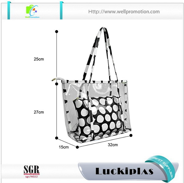 Borsa tote riciclata personalizzata, borsa tote da donna, borsa tote in plastica trasparente in PVC