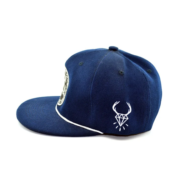 Adjustable Flat Hip Hop Hats Plain 6 Panel Men Private Label Custom Fashion Simple Mens Snapback Cap with String