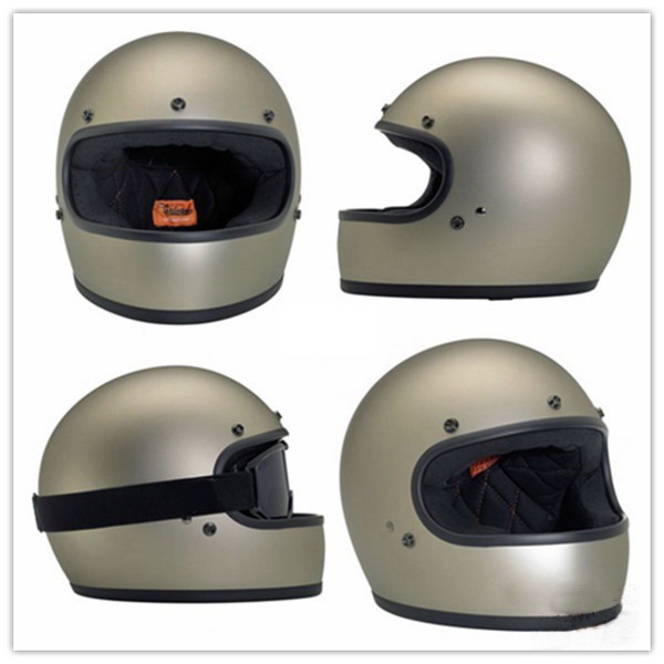 motorcycle full face helmet in fiber glass vintage  type