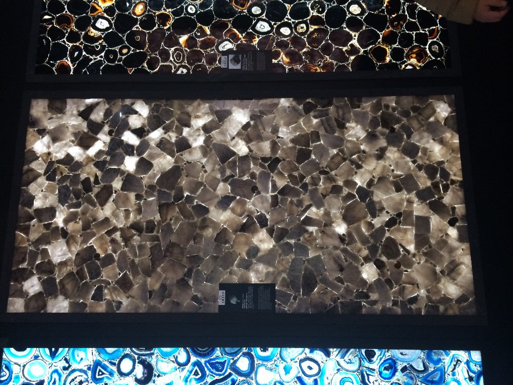 semi precious stone smokey quartz  crystal slab home hotel decor