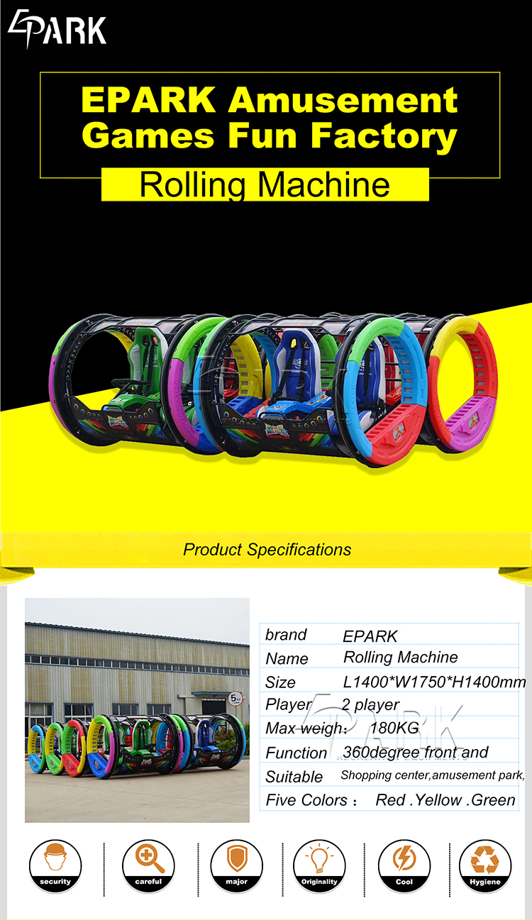 Happy Car Double Players 360 Degree Rolling Car Square Amusement Kids Swing Rides Le Bar Car Outdoor Carnival