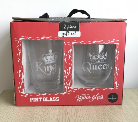 Wholesale Custom Beer Pint Glass Custom Logo Couples Stemless Glass Wine Glasses Pint Beer Glass
