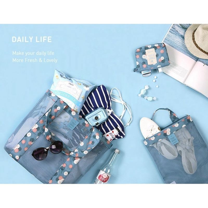 Borsa tote in rete di poliestere trasparente Borsa da donna in PVC trasparente Borsa con zip Sicurezza dello stadio