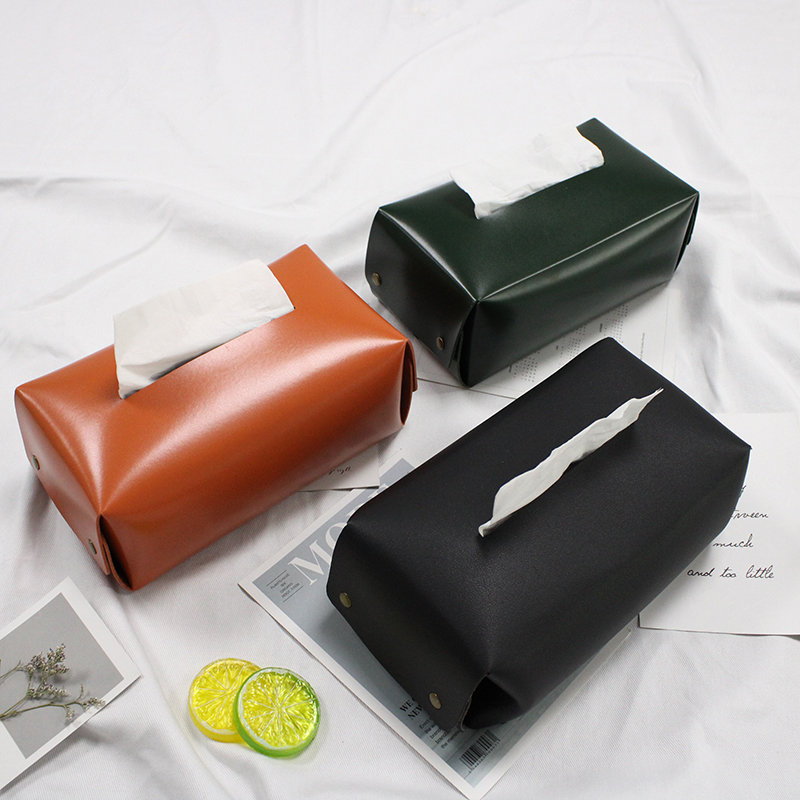 Youyue Premium Square Tissue Box Faux Leather Tissue Holder for Home Decoration